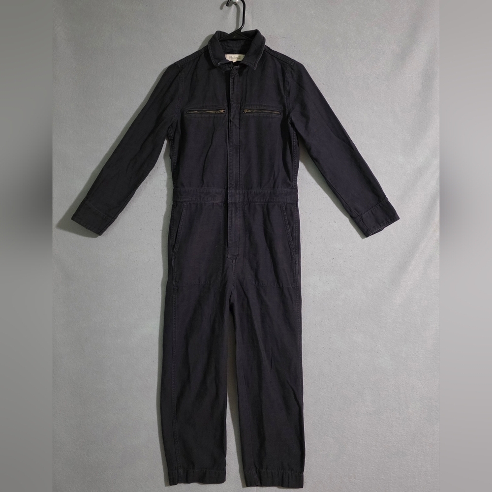 Madewell Womens Black Coal Twill Utility Jumpsuit Coveralls Size XS